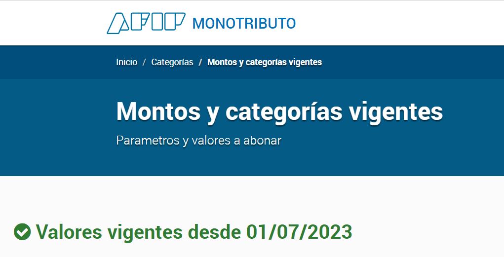 Lee más sobre el artículo Monotributo Julio 2023